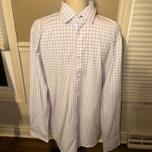 Mizzen+Main White and Pink Grid Dress Shirt